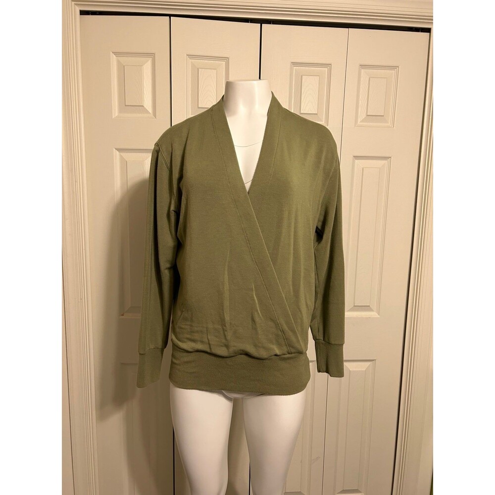 Athleta womens Purana V-Neck Wrap Beyond Soft Sweatshirt Top Size S